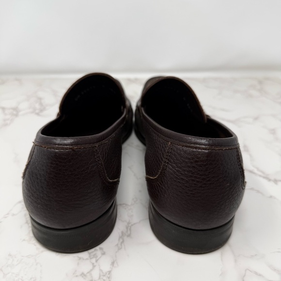 Ferragamo Dark Brown Leather Loafers - Classic Slip-On Dress Shoes main image 4
